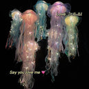 5PCS Jellyfish Bedroom Night Light Lamp Button Battery Hanging Atmosphere Decoration Lamp with Ribbon&Bead for Girl Bedroom 2024