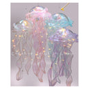 5PCS Jellyfish Bedroom Night Light Lamp Button Battery Hanging Atmosphere Decoration Lamp with Ribbon&Bead for Girl Bedroom 2024